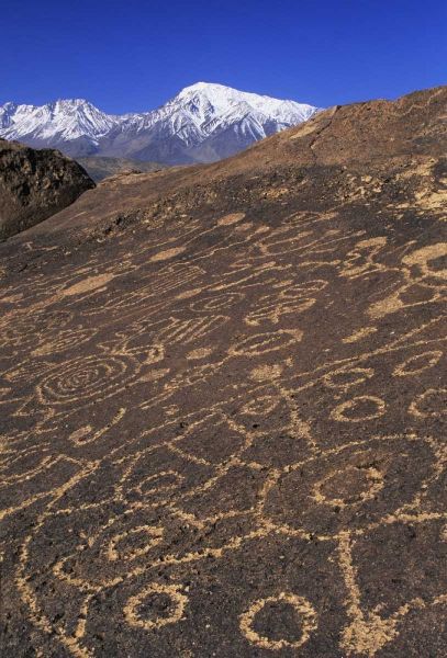 CA, Sierra Nevada Circular and linear petroglyph
